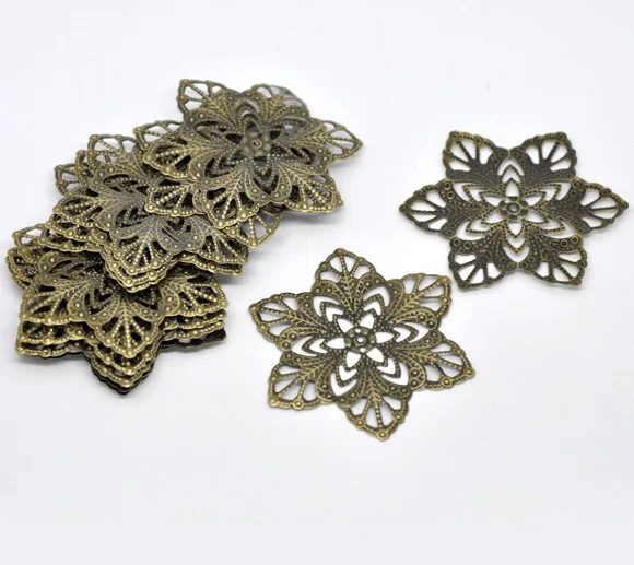 DoreenBeads 20/30/50 PCs Retro Connectors Antique Bronze Flower Wraps Connectors Handmade Findings for DIY Jewelry Making 7Style