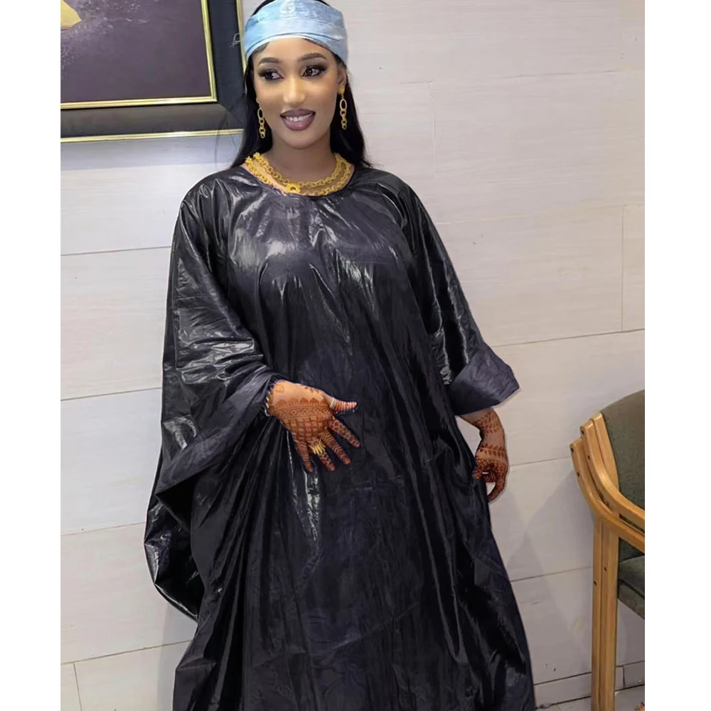 فساتين بازان الثراء الأفريقية الأصلية مع تطريز مزيج الحجم النيجيري للنساء لحفلات الزفاف Dashiki فساتين حوض أصلية مع وشاح