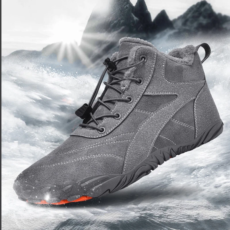 

Men Snow BareFoot Casual Shoes New Winter Booties Outdoor Work Shoes Ladies Warm Fur Men Ankle Shoes Male Snow Boots Big Size 48