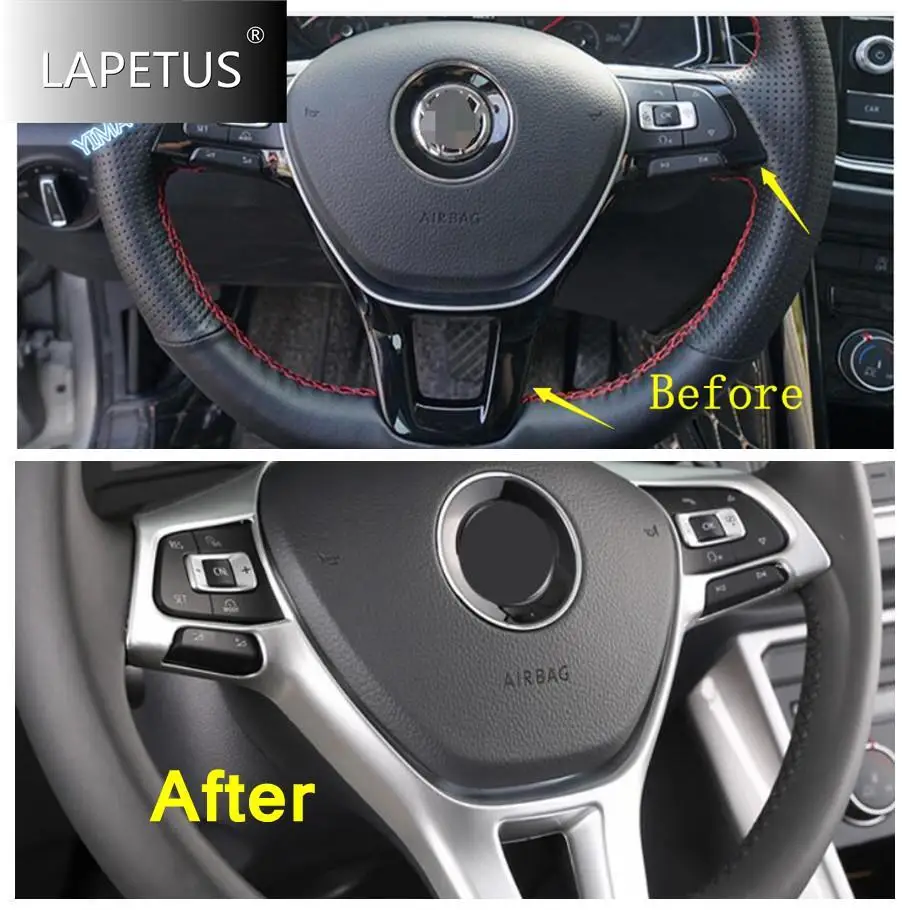 

Carbon Fiber / Matte Auto Steering Wheel Decoration Frame Cover Trim Fit For Volkswagen Arteon 2018 - 2020 Interior Accessories