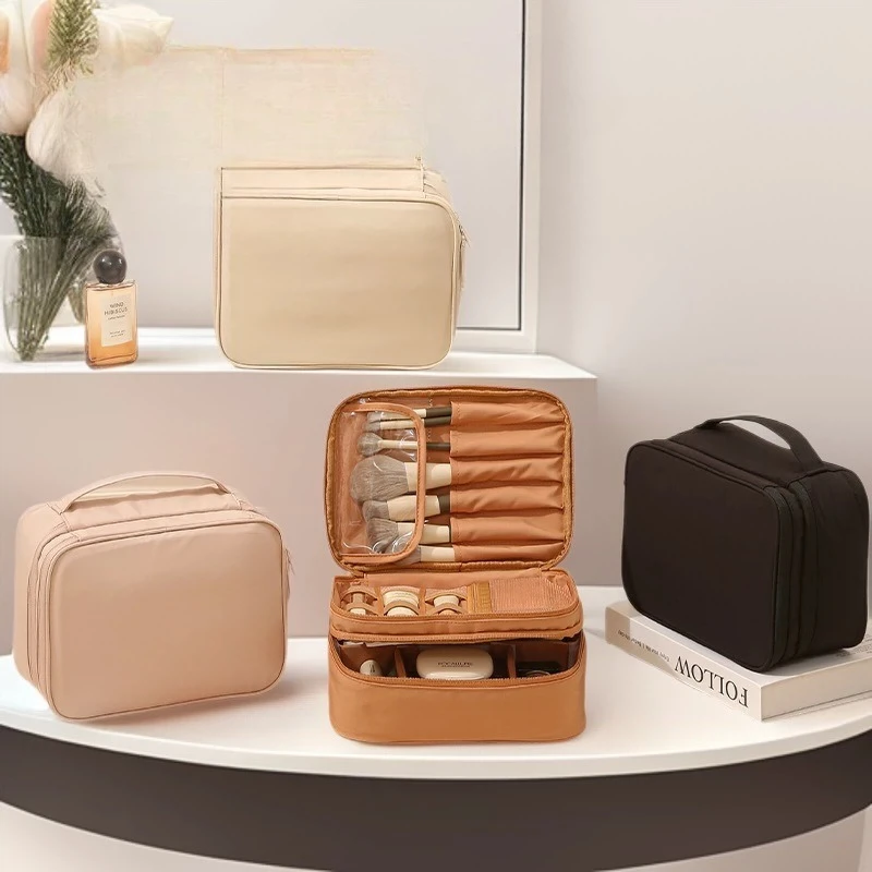 New Men's Makeup Bag Fashionable and High-quality Women's Grooming Bag Solid Color and Versatile Multifunctional Storage Bag