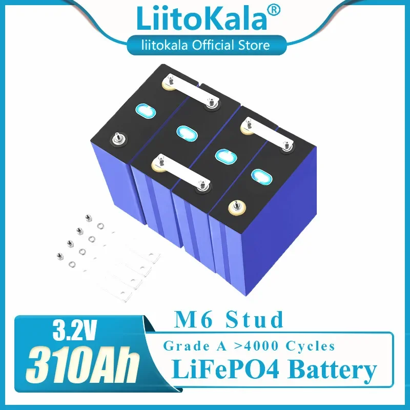 

100% New Lifepo4 310Ah 4-16PCS 3.2V Grade A 48V 320AH Battery Pack DIY RV Cell And Solar Energy Storage System EU US Tax Free