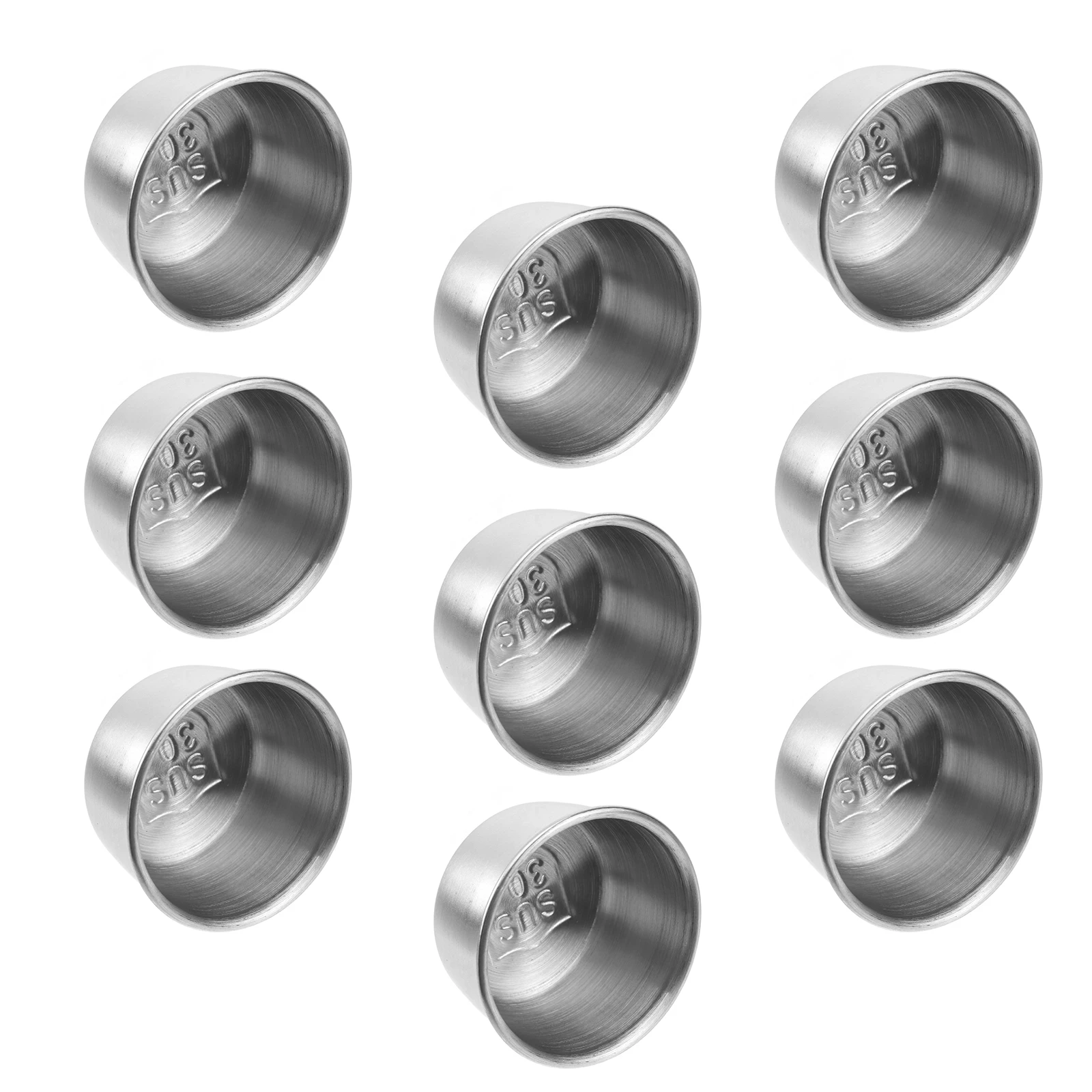 

9Pcs Stainless Steel Sauce Dipping Bowls Hot Pot Seasoning Dish Flavor Dish for Home Restaurant Catering