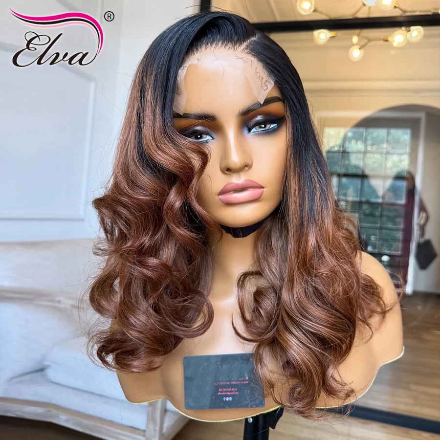 مزدوج تعادل 13X6 HD الدانتيل الباروكة الأمامية فضفاض موجة 5x5 الدانتيل إغلاق شعر مستعار أومبير براون الملونة خصلات الشعر المستعار الإنسان جاهزة للذهاب #2