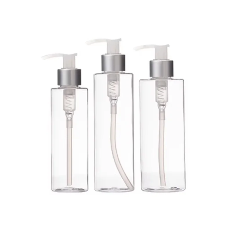 

20Pcs Lotion Bottle Plastic Bottle 100ml 200ml 250ml Matte Silver Pump Portable Cosmetic Container Bqdy Wash Shampoo Bottles