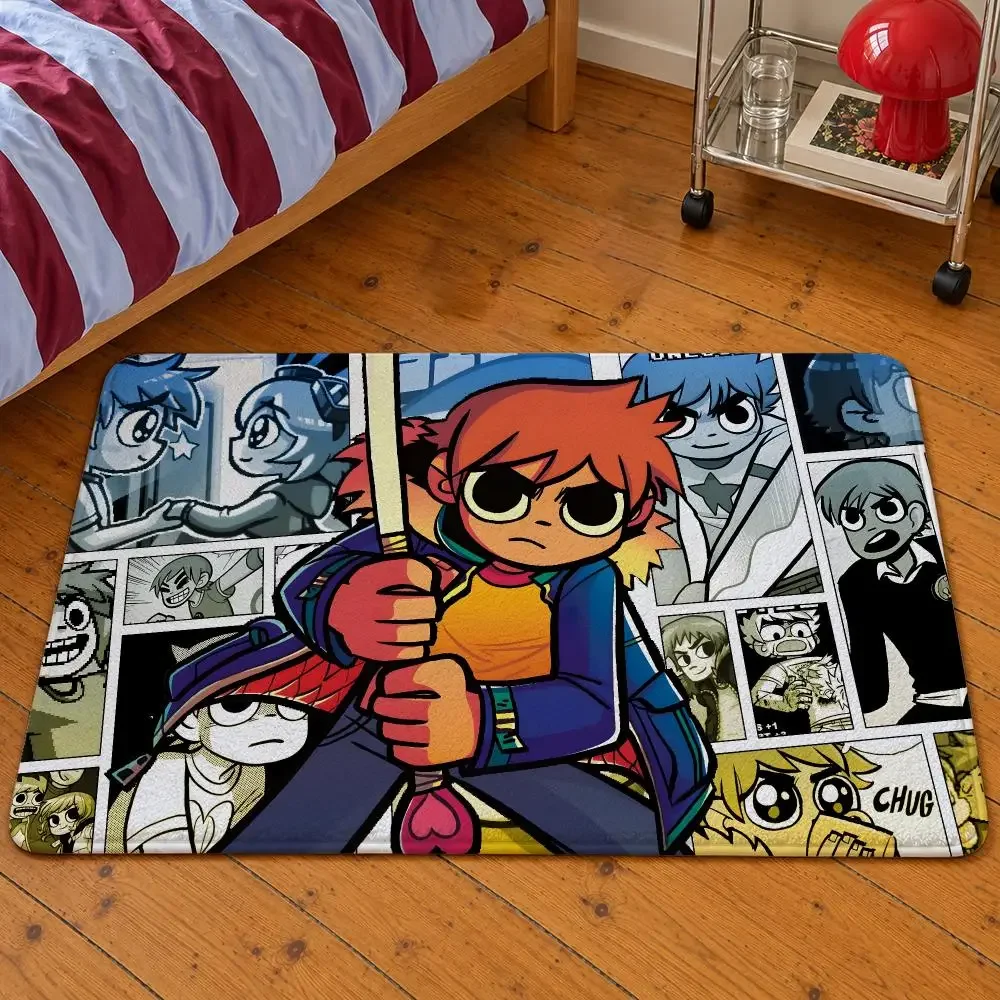 Comic Scott Pilgrim Ramona Sex Bob-Omb Floor Mat Soft Flannel Entrance Doormat Non-Slip Washable Rug For Bedroom Home Decor