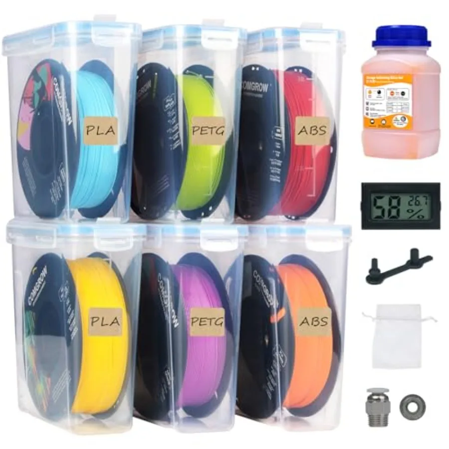 

3D Printer Filament Storage Box 6PCS DIY Filament Container for 3D Printing Sealing and Protection Portable Storage Box with De