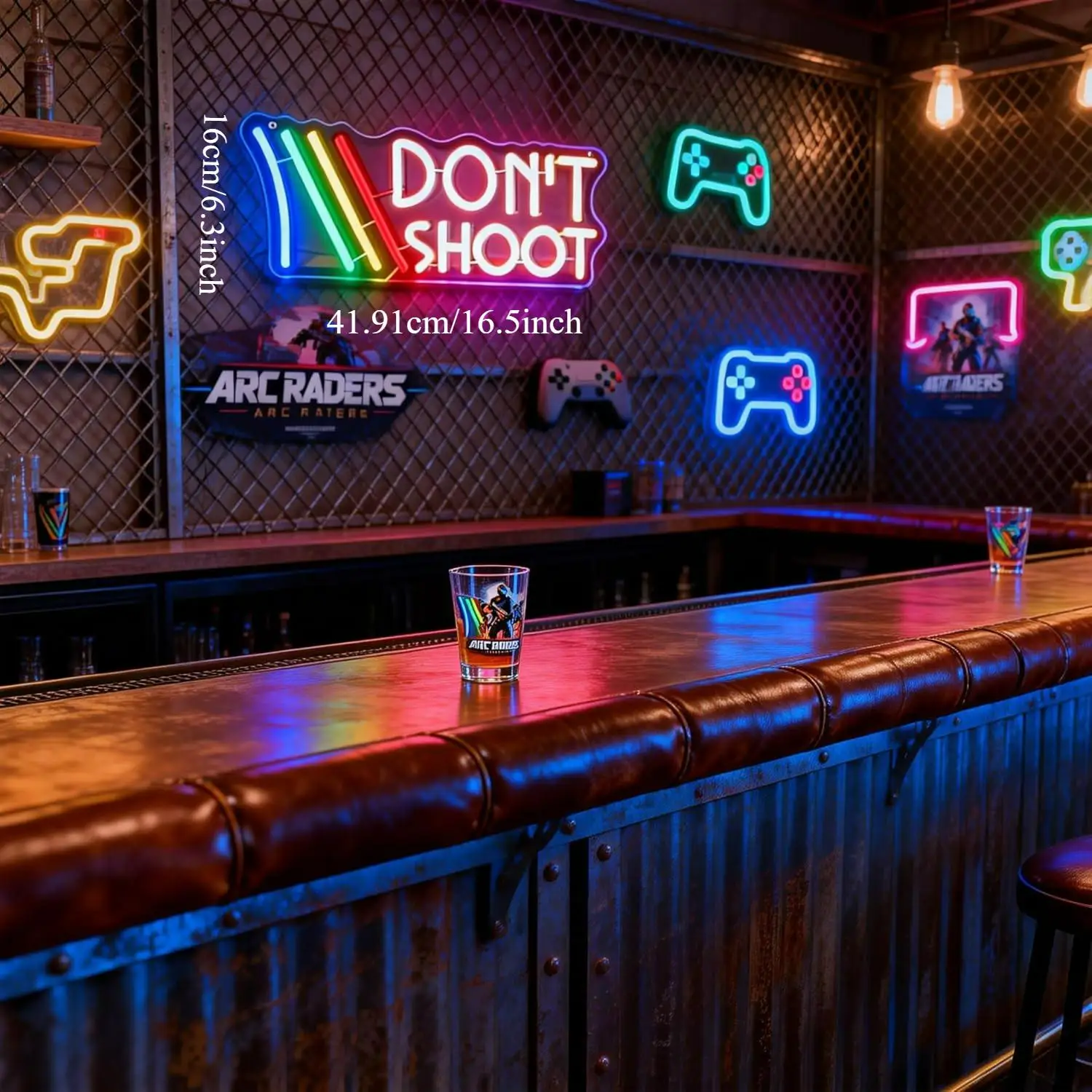 Don't Shoot Neon Sign Rainbow – Peace-Themed LED Wall Art Light for Bar Tiki Gaming Room Commercial Streets Decoration Gifts view 5