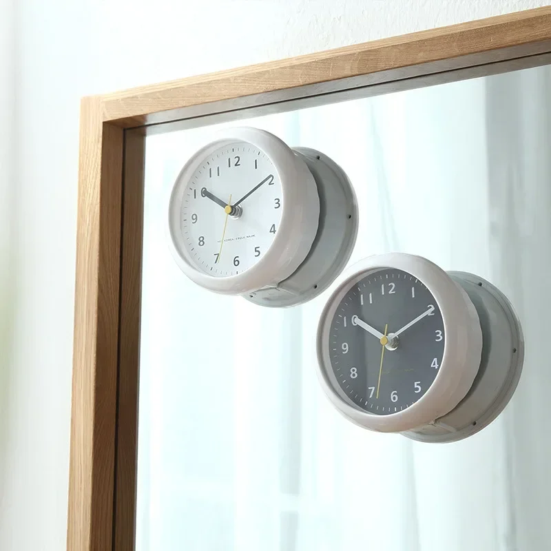 Waterproof Bathroom Wall Clocks Suction Cup Refrigerator Small Clock Digital Mute Precision Table Clock Creative Home Ornaments