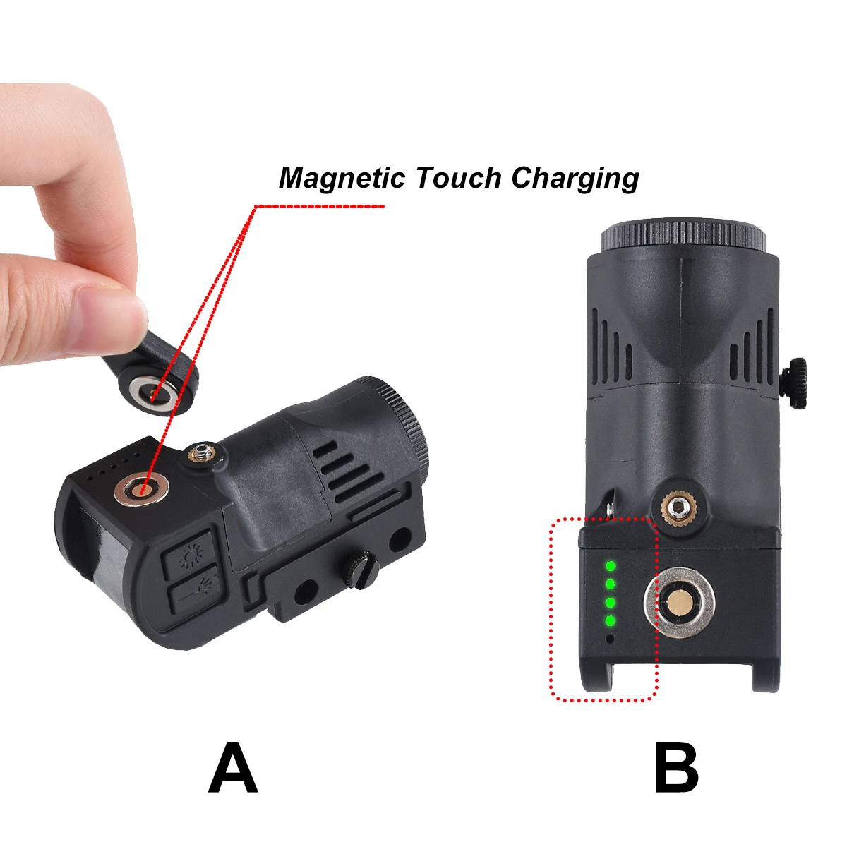 جديد التكتيكية مصباح يدوي أحمر/أخضر ضوء الليزر LED كومبو المغناطيسي Richfir مصباح يدوي 20 مللي متر Picatinny السكك الحديدية USB قابلة للشحن الادسنس
