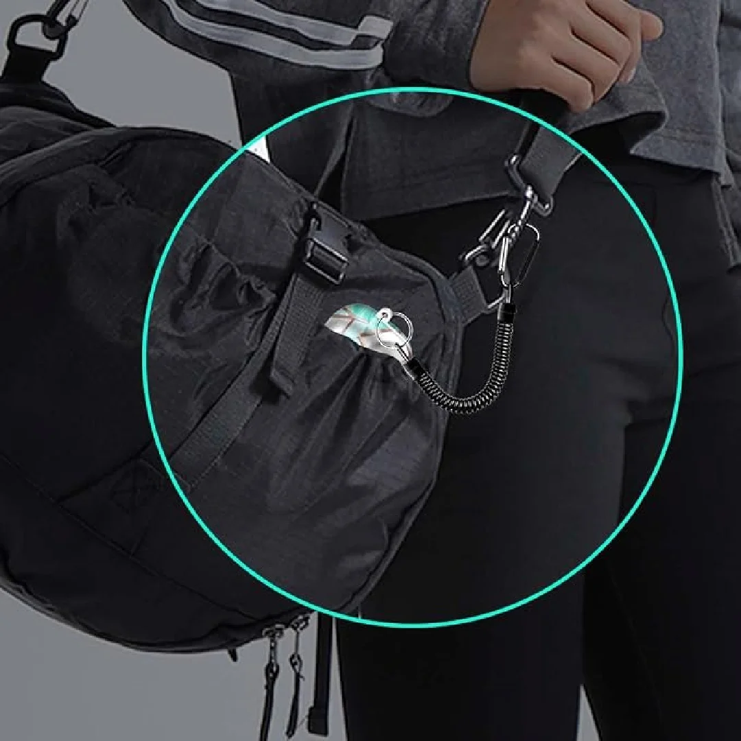 Spring Coil Spiral Stretch Chain Keychain Retractable Anti-Loss Lanyard Safety Ropes Elastic Wrist Band With Snap Hook Key Ring