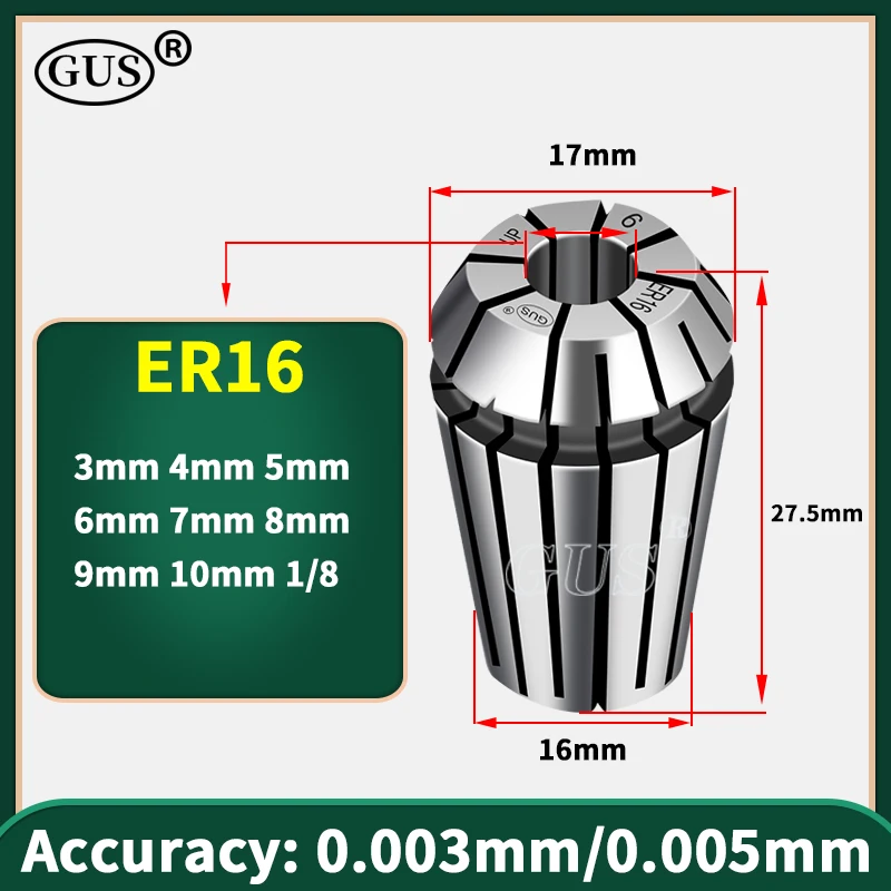 High precision ER11 ER16 ER20 ER25 ER32 ER Spring Collet Chuck 0.003mm 0.005mm CNC Engraving Machine Milling Tool Holder Lathe