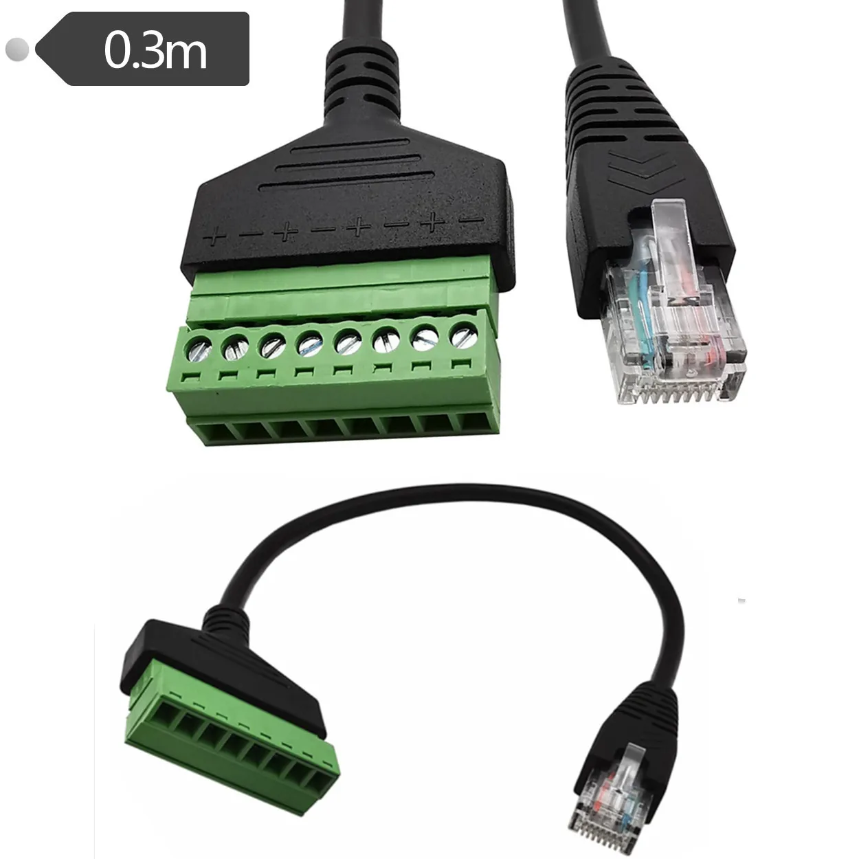 rj45 to screw terminal Block 8p connector ethernet rj45 Male Female to 8 pin screw terminal network adapter cable for CCTV DVR