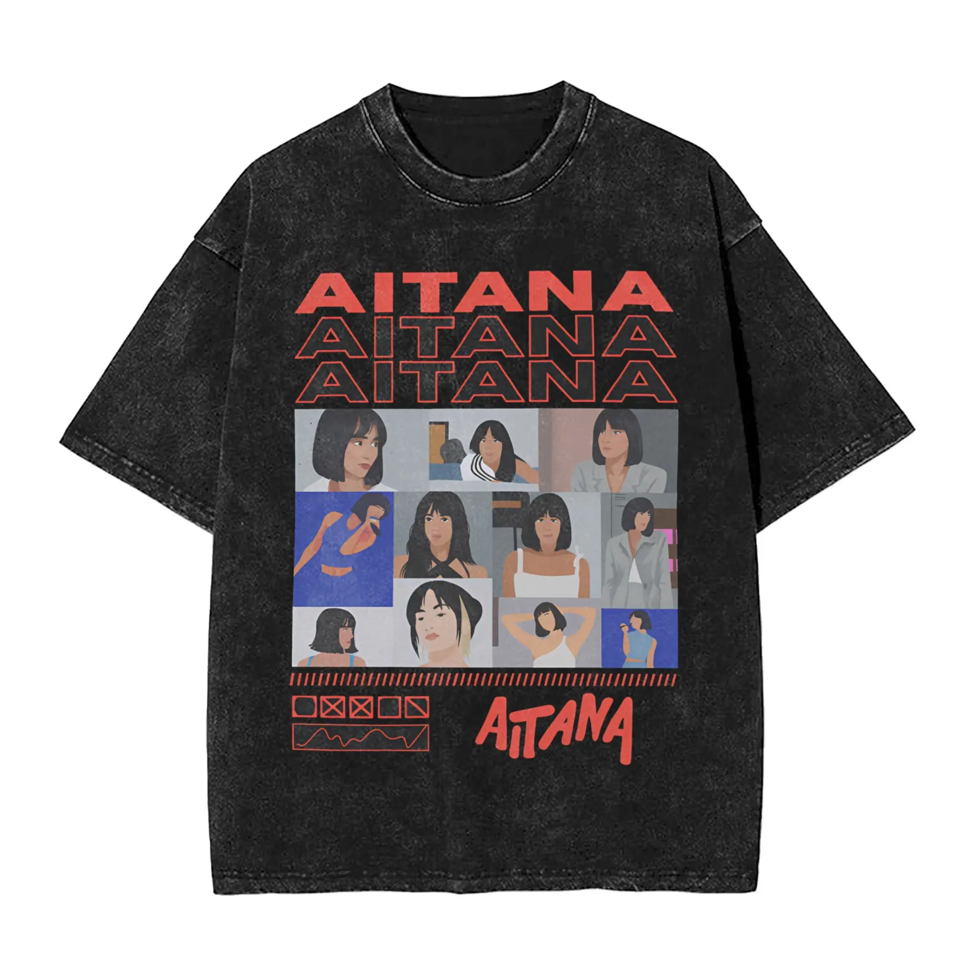 

Мужские футболки Aitana Cuarto Azul World Tour, летние винтажные футболки с короткими рукавами, новинка, повседневная футболка, дешевая