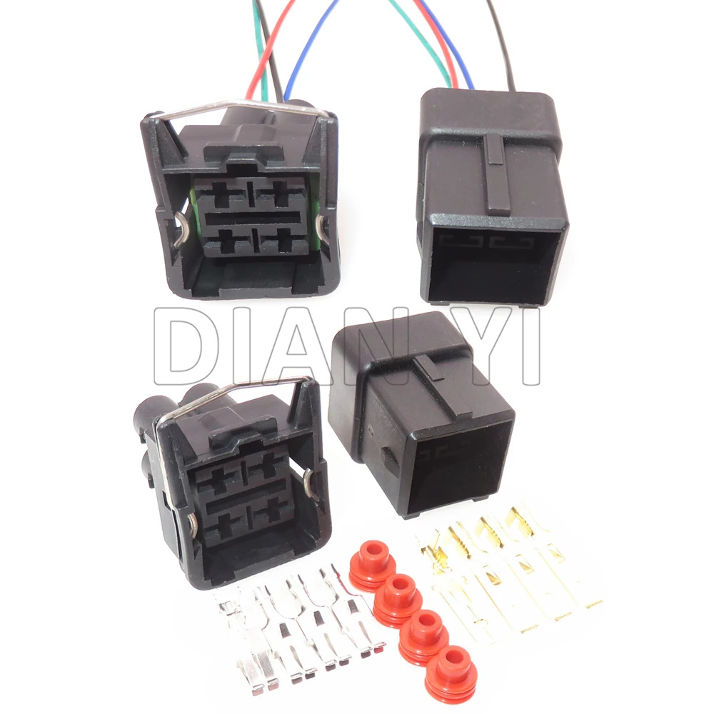 

1 Set 4 Way Starter Car High Power Plastic Housing Connector With Cables 357941165 Auto Large Current Wire Cable Socket