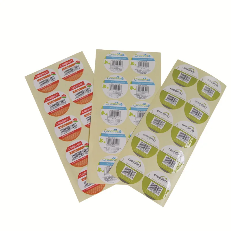 Customized Item Package Paper Adhesive Name Stickers Sheet Packaging Glossy Colored Sales Classify Labels