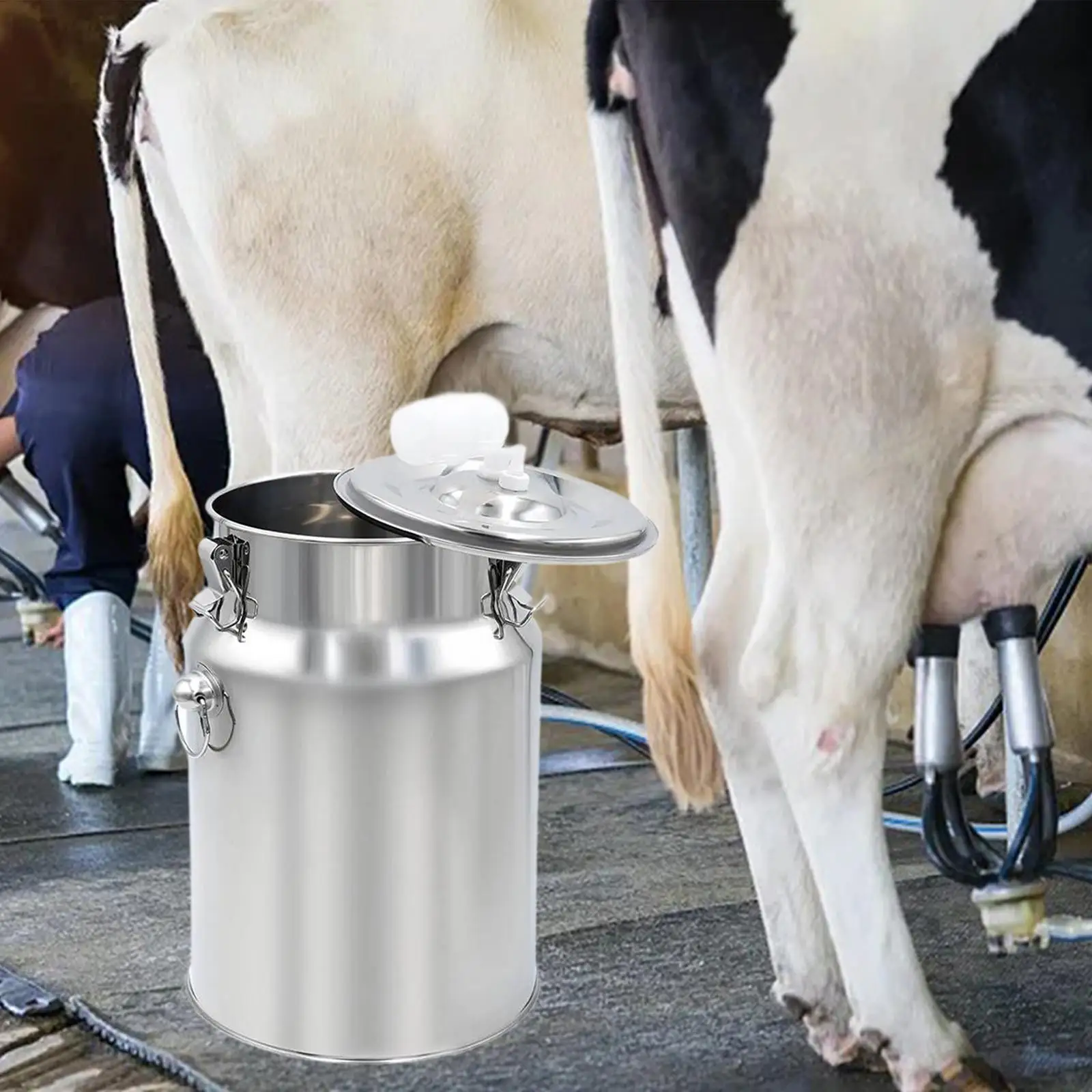 Stainless Steel Milker Bucket Cow Goats Milking Device Stable Individual Milking Machine Parts for Goats