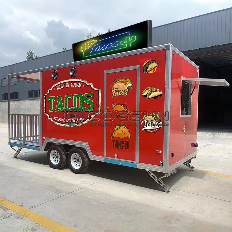 

Premium Mobile Coffee Trailer Food Truck Concession Stand Fast Food Cart Fully Equipped