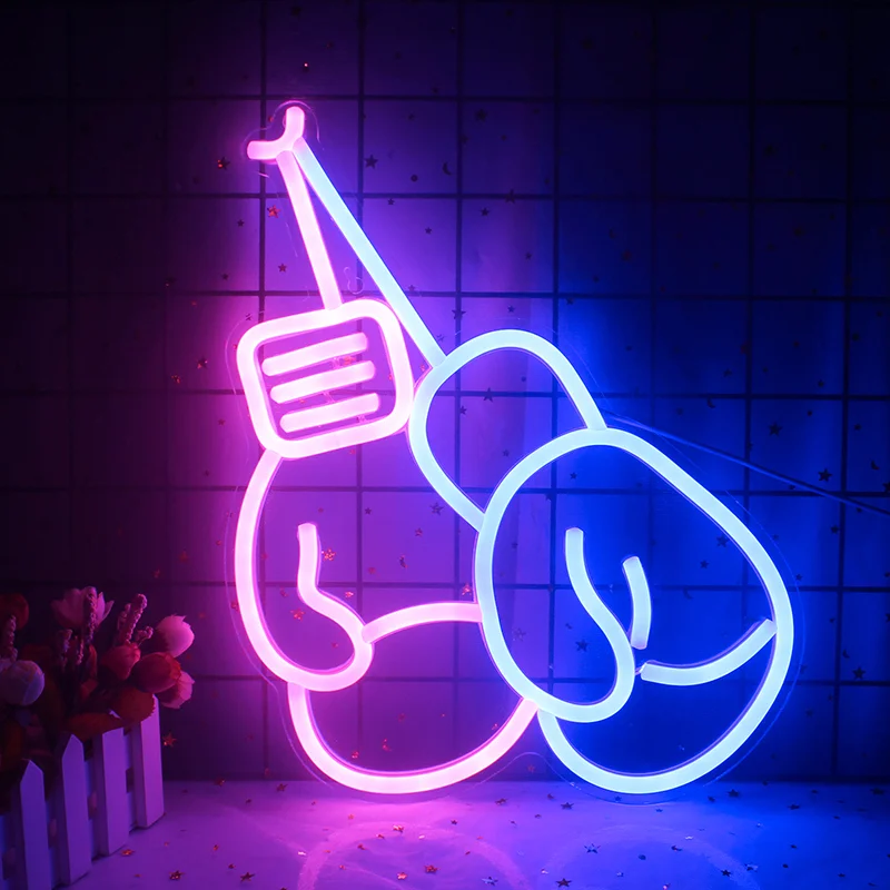 Wanxing Wall Lamp Commercial Lighting Neon Light Basketball Dumbbel Boxing Gloves Custom Neon Sign Room Decor Kawaii Room Sign