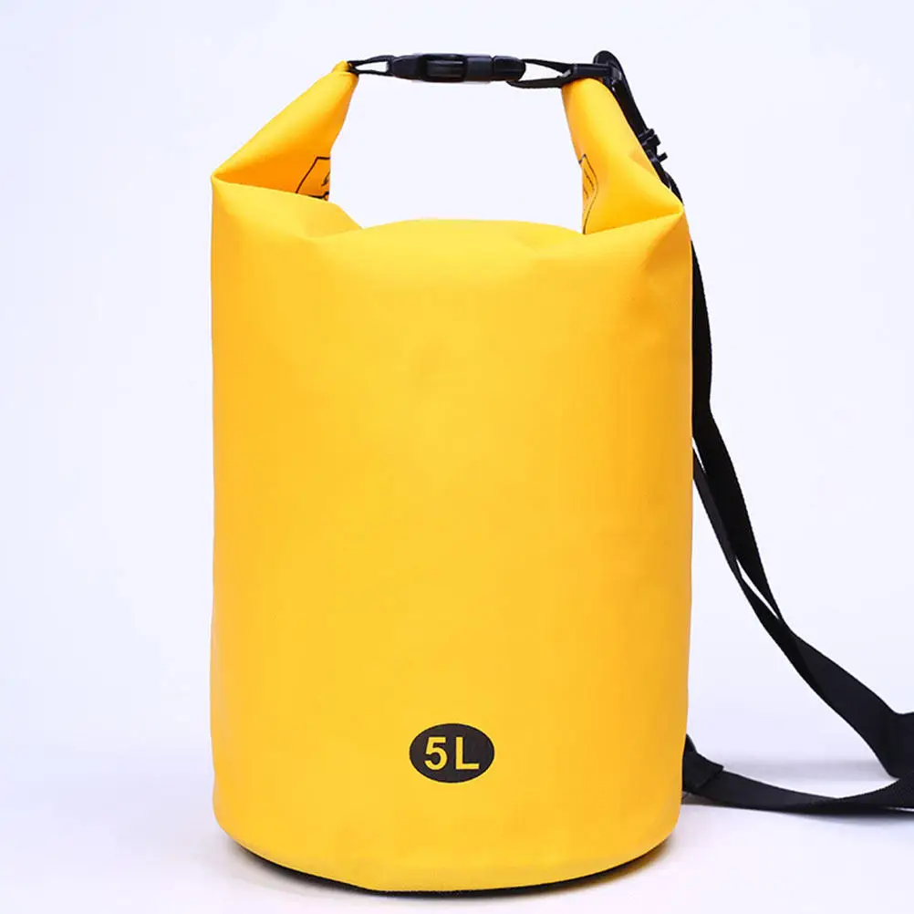 5L Waterproof Swim Buoy Bright Yellow Inflatable PVC Bag Outdoor Rafting Kayaking Fishing Camping Floating Rescuing Gear