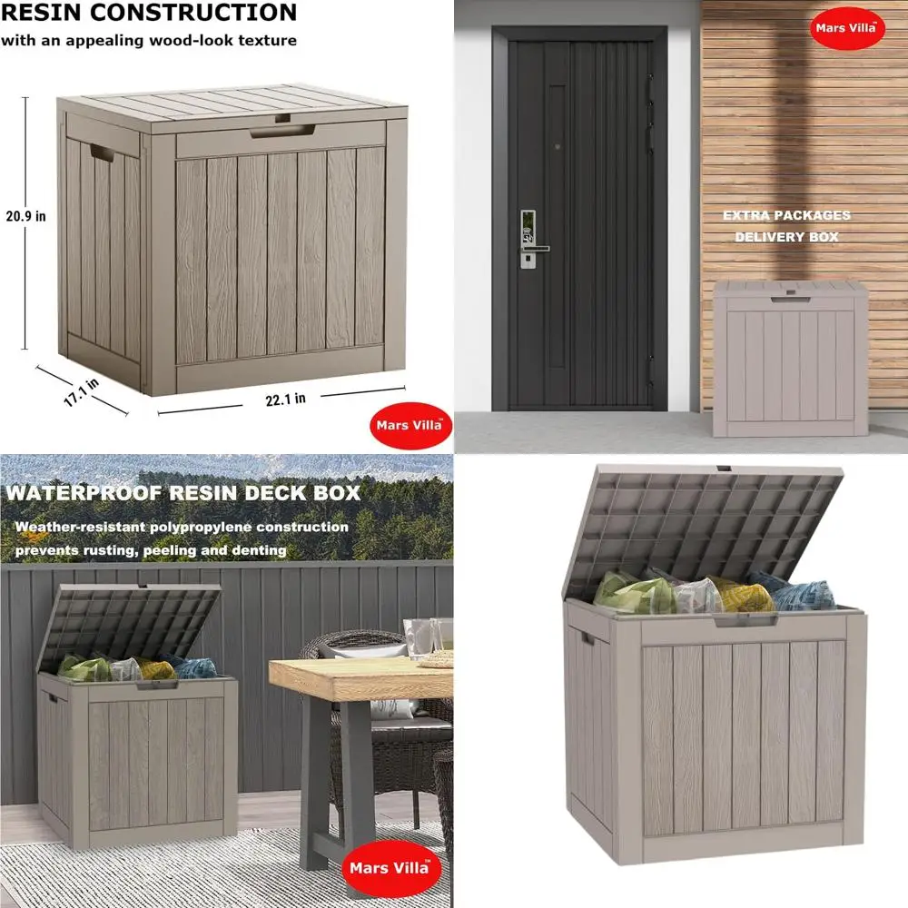 

Светло-коричневый уличный ящик для хранения, всепогодный контейнер для террасы, УФ-стойкий бокс для хранения подушек для садовой мебели