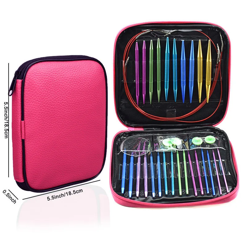 

3-10MM Knitting Circular Needles Set Aluminum Alloy Detachable Circular Interchangeable Knitting Needles Handmade Crochet Kit