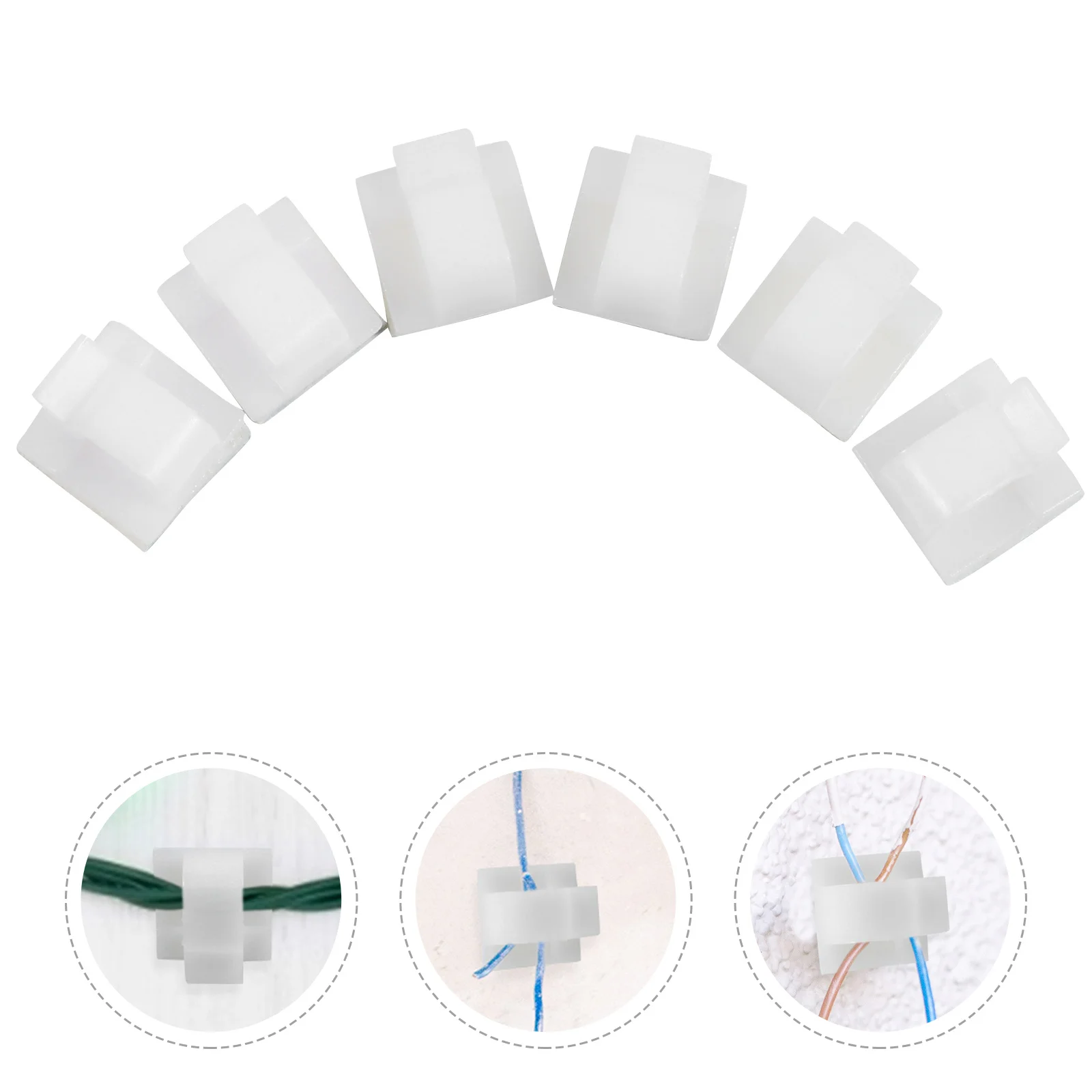 

50Pcs Cable Clamp Self Adhesive Cord Organizer Clip Wire Holder for Home Office Cord Management Clips Wire Fixing Buckle