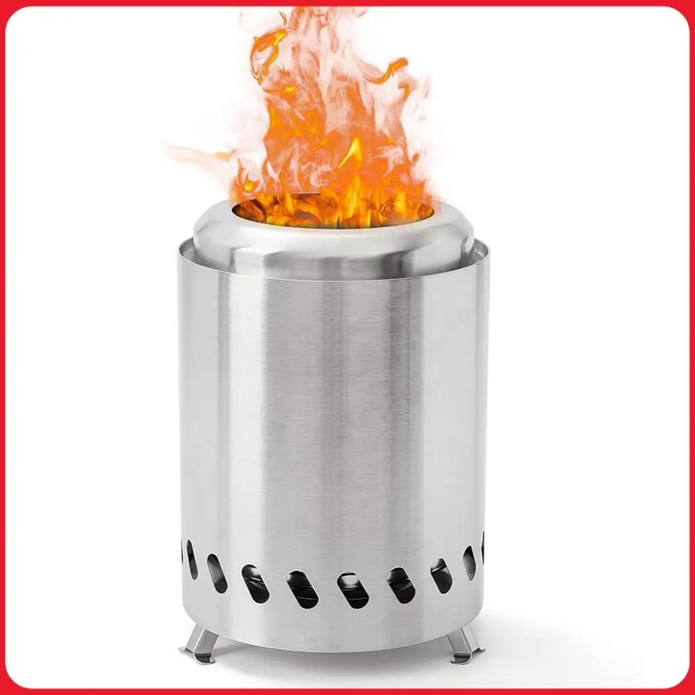 

Mini Tabletop Firepit Stainless Steel Indoor Outdoor Table Top Firepit Portable Mini Stove for Outside Patio Camping