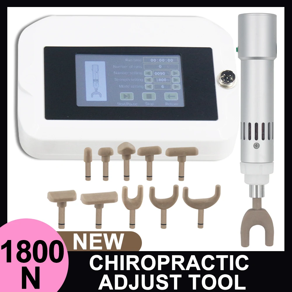 1800N Electric Chiropractic Adjusting Tool Gun Set Spine 10Heads Therapy Adjust Vertebration Tool Body Massager ﻿