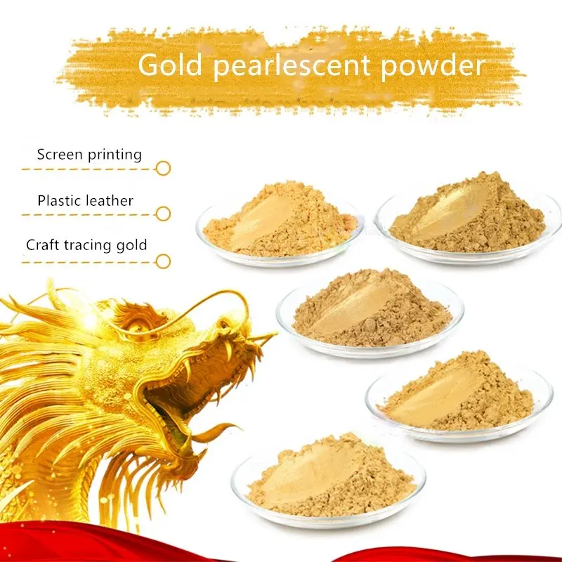 500g/1000g Gold Pearlized Powder DIY Ink Printing Spray Buddha Handicrafts Tracing Gold Powder Paint High Temperature Resistance