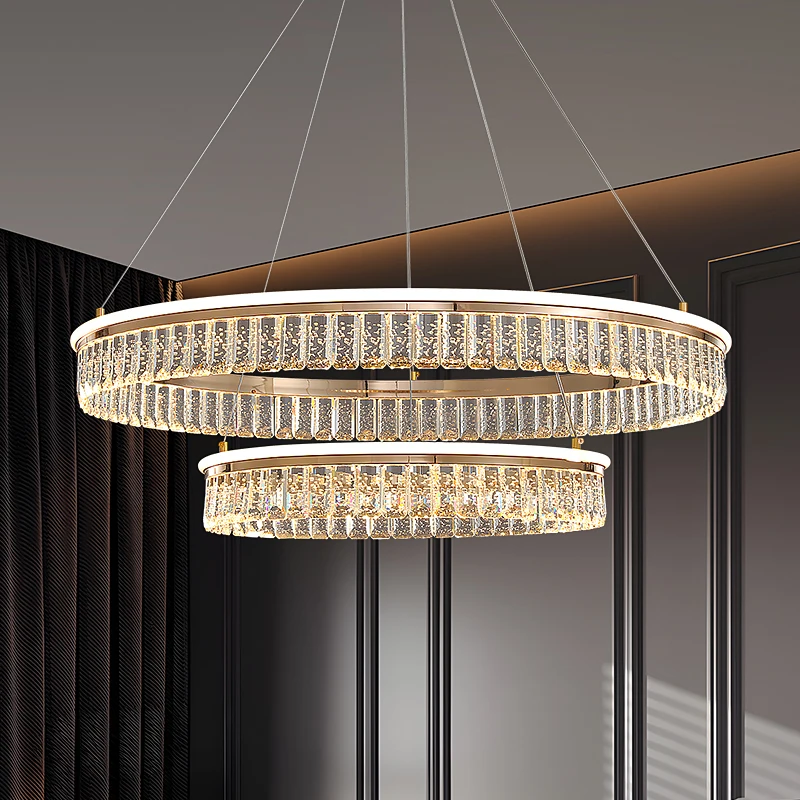 

Luxury Retro Crystal Chandelier Golden Lighting Fixture Classy Hotel Living Room Restaurant Entrance Led Ceiling Decro Light
