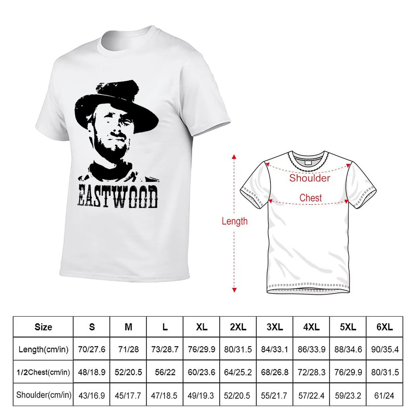 Camisetas estampadas de Clint Eastwood para hombre, Camisetas estampadas de anime