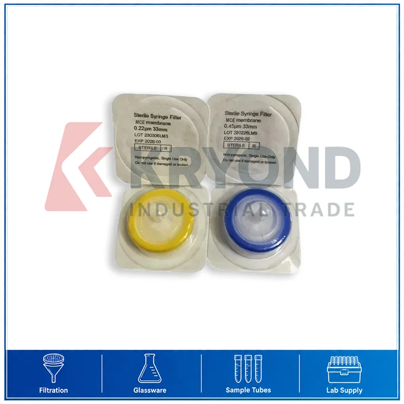 33mm Syringe Filter Mixed Cellulose Esters MCE Membrane Luer Lock Laboratory Filtration Unit 0.22um 0.45um Pack Research Set Kit