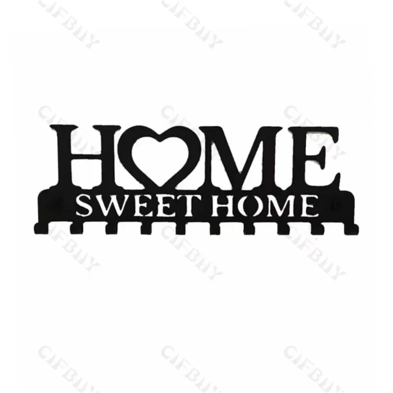 1pc Metal Wall Hooks Key Holder, Wall Mounted Coat Rack, Iron Art Decor For Home Kitchen Door - view 5