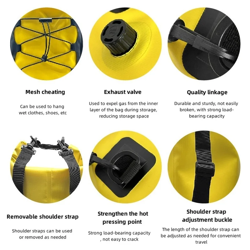 New Outdoor Storage Backpack Dry Wet Separation Insulated Backpack Waterproof Collapsible Bag Kayaking Rafting Storage Bag