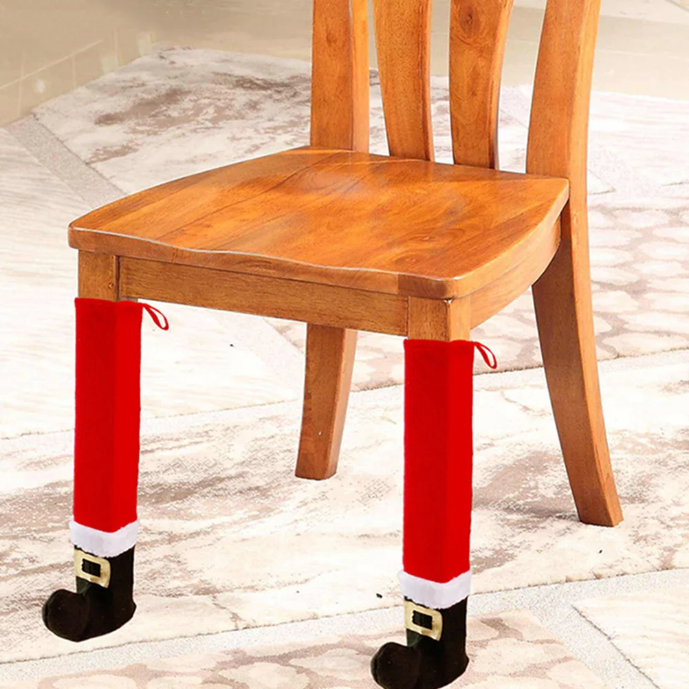 

2Pcs Christmas Table Leg Covers Santa Claus Feet Floor Protectors NonSlip Durable Holiday