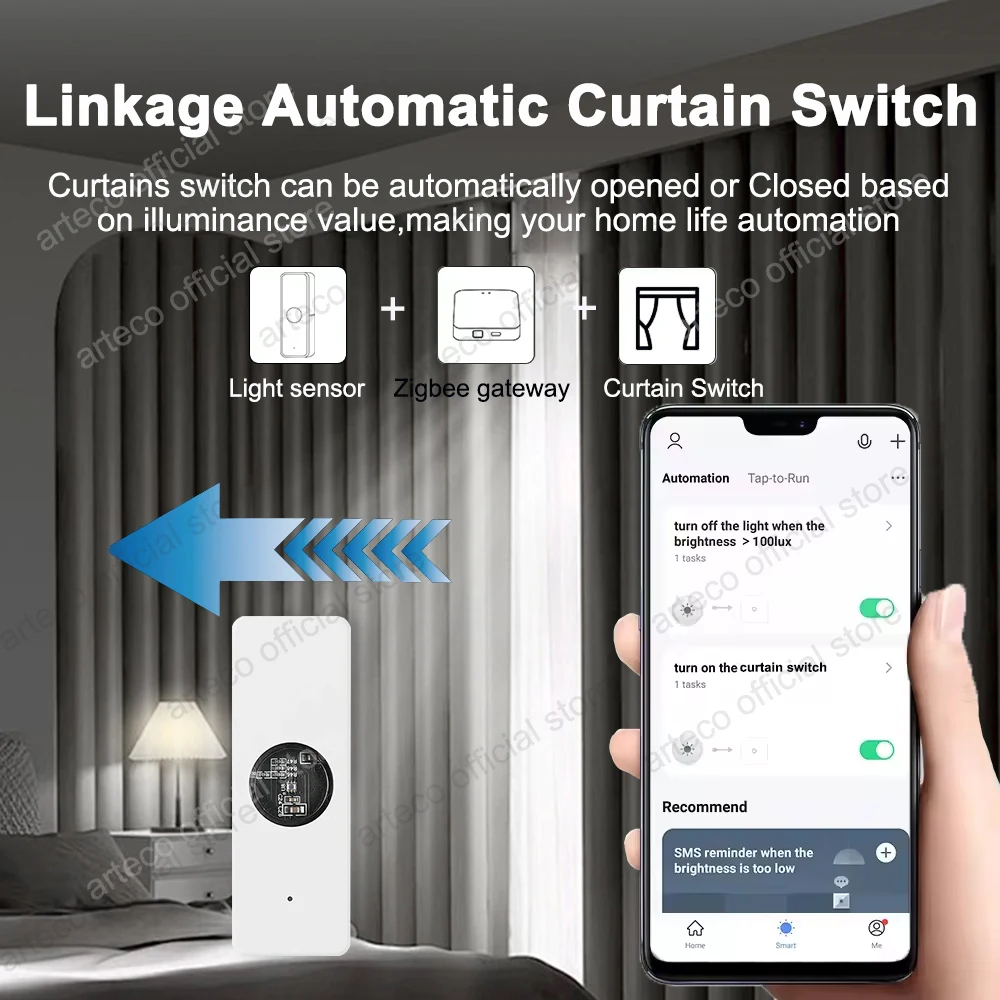 Tuya ZigBee Sensore di luminanza Sensore di luminanza Domotica intelligente Rilevatore di luminosità dell'illuminazione Funziona con dispositivi Smart Life