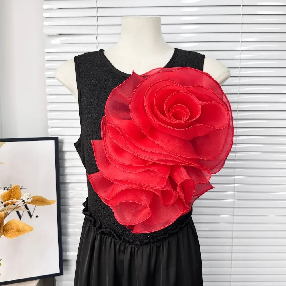 Fashion Multi-Layered Chiffon Rose Flower Pleated Puffy 3D Chest Flower DIY Handmade Clothing Decoration Corsage