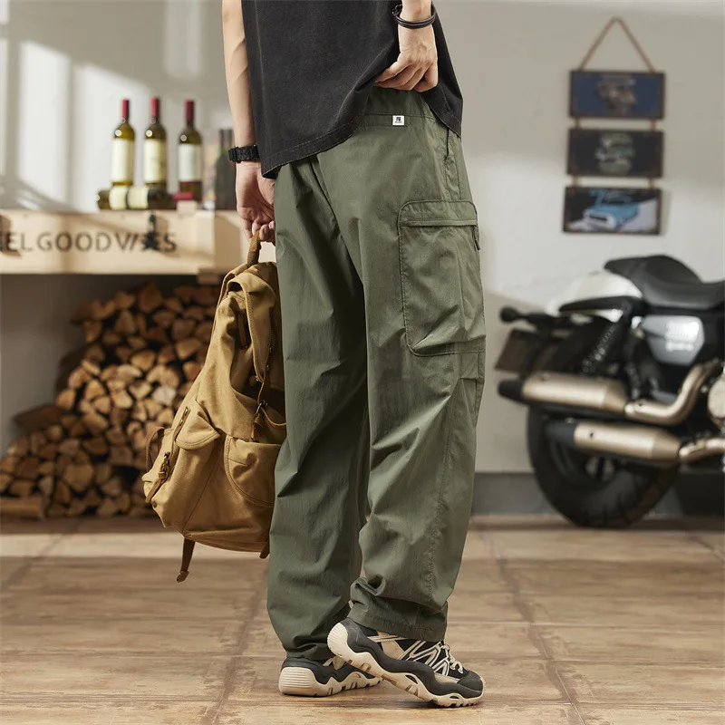 Japanese Fashion Men's Casual Cargo Pants 2025 Summer New Harajuku Baggy Sweatpants Men Joggers Men Streetwear Men Clothing