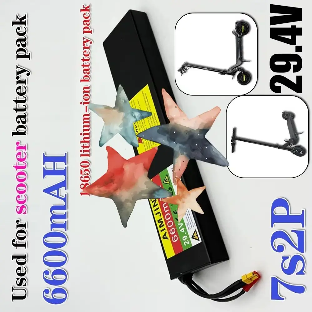 

Newly upgraded 7S2P 25.2V 6000mAh 18650 Lithium-ion Rechargeable Battery Pack 151.2Wh For 29.4V Electric Scooter Battery