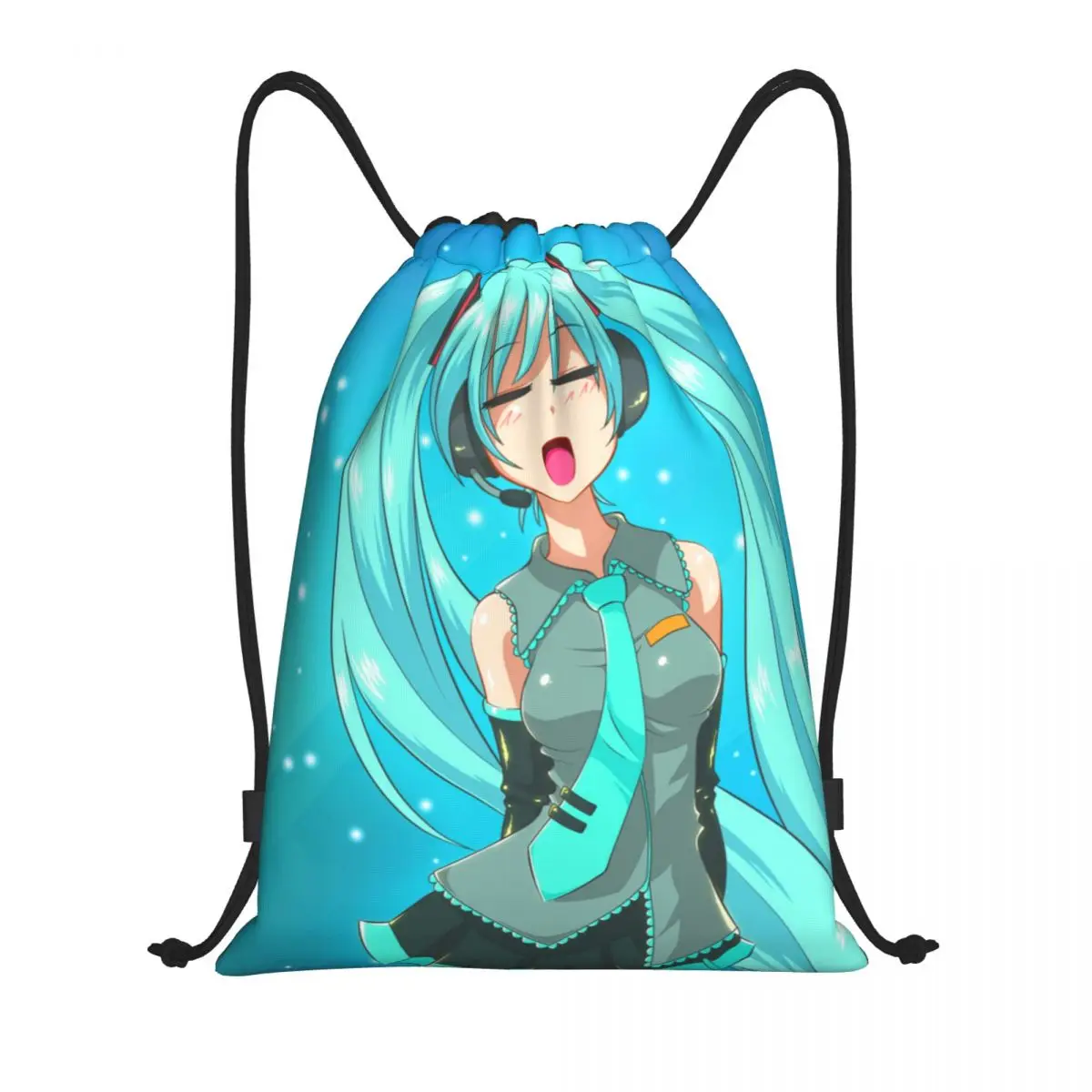 

Hatsune Miku Drawstring Back Pack Bag Travel Storage Package Teenagers Beach Tote Bag School Sport Shoe Bag Portable