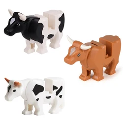 New Edition Of Cows Animals MOC Parts Building Blocks Farm Ranch Scene Bricks Toys Cattle Buffalo Cowshed Compatible With LEGO