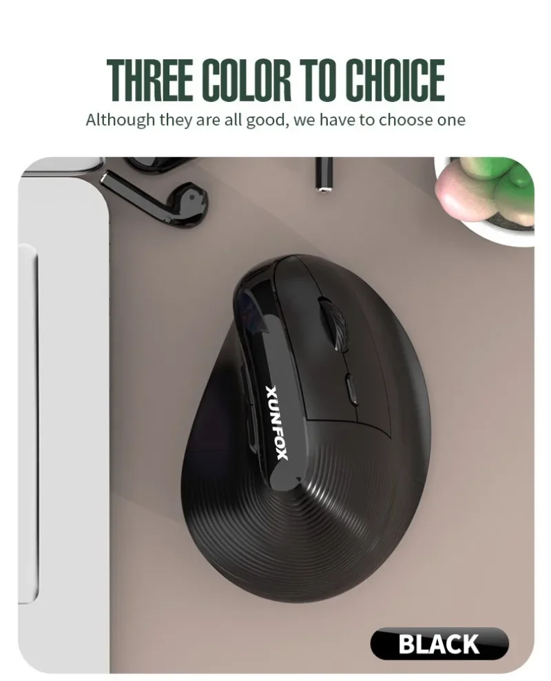 Vertical Wireless Mouse 2.4G Wireless Bluetooth Dual-mode Ergonomic Office Mouse Type C Mice for Laptop PC MacBook Windows