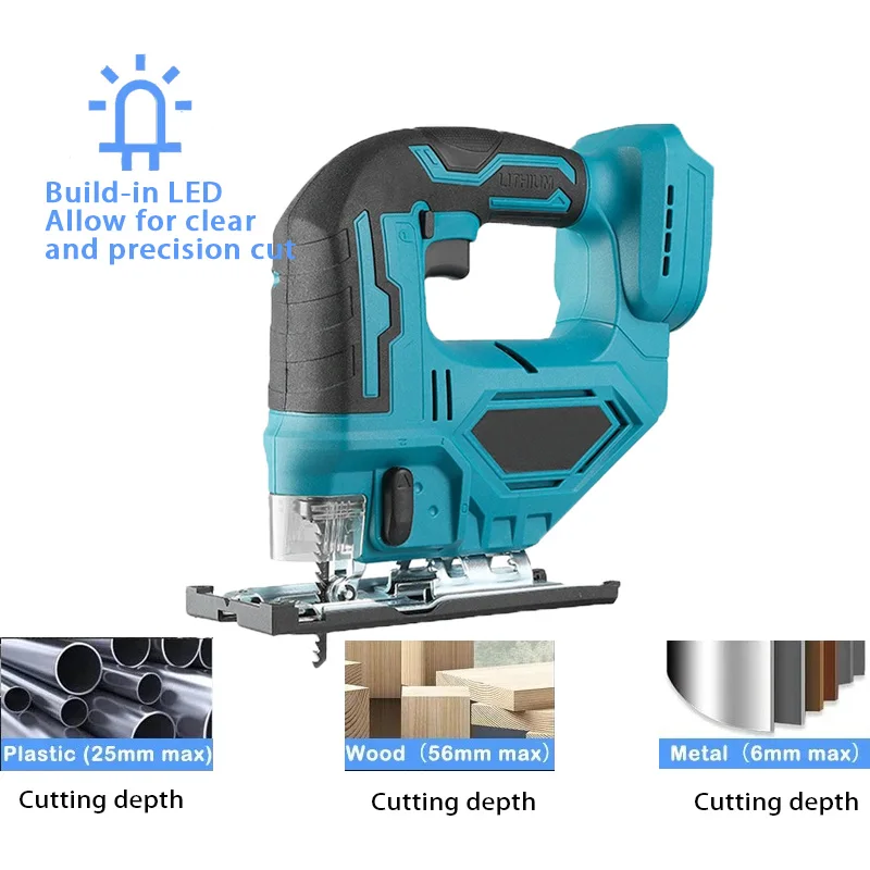 Brushless Electric Curved Saw Cordless Jig Saw Portable Multi-Function Carpenter Power Tool For Makita 18V Lithium Battery