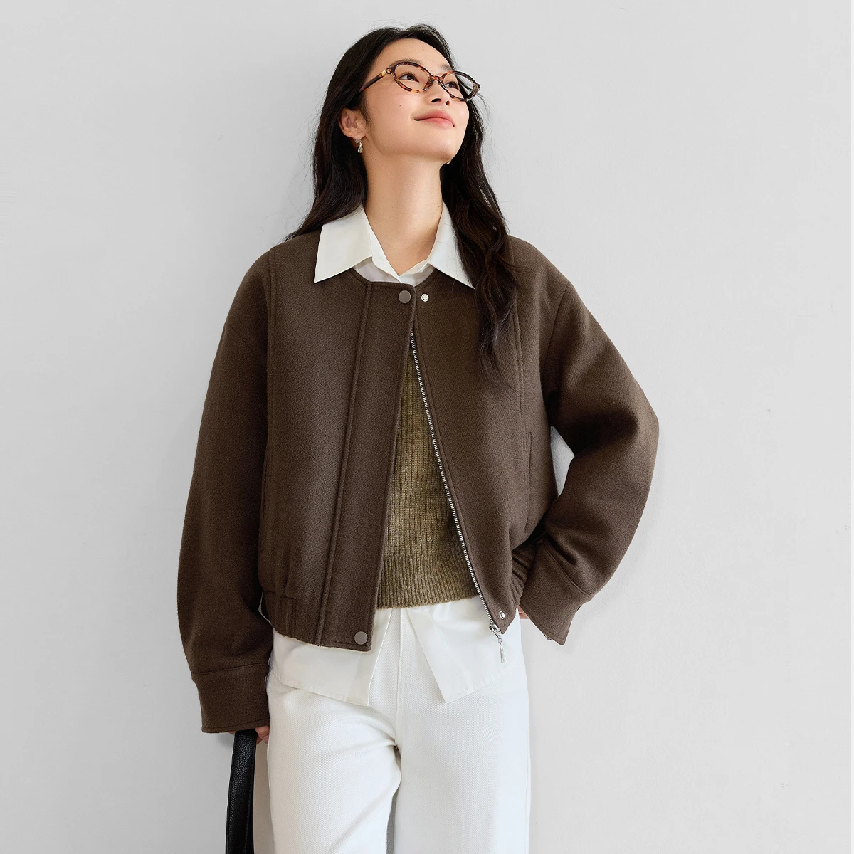 

VIMLY женская стеганая укороченная куртка винтаж 2025 зимняя повседневная свободная короткая стеганая куртка с круглым вырезом на молнии женская верхняя одежда M9870