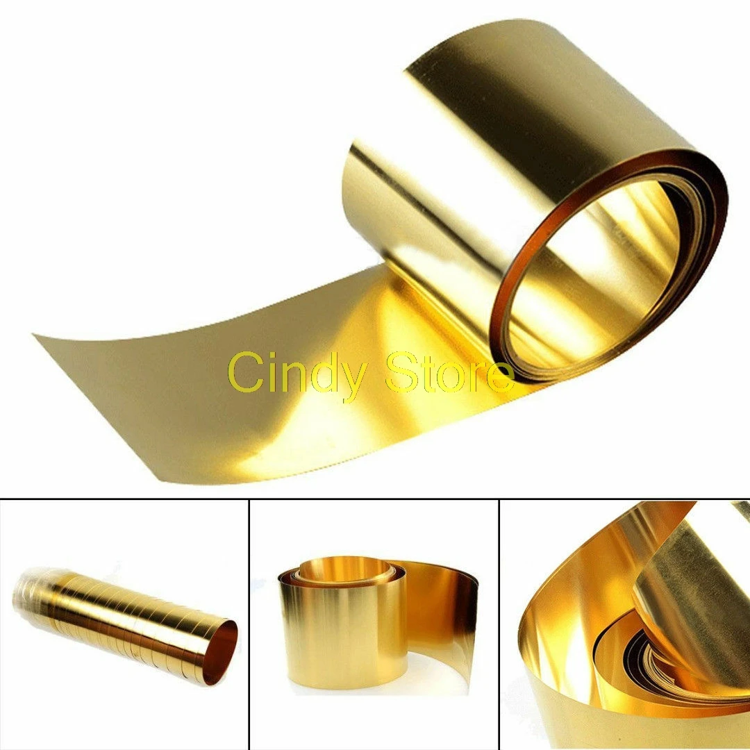 1PC Brass Metal Thin Sheet Foil Plate Roll Handicraft Metalworking thick 0.05/0.1/0.15/0.2/0.3/0.4/0.5/0.6-1mm x 200mm x1000mm