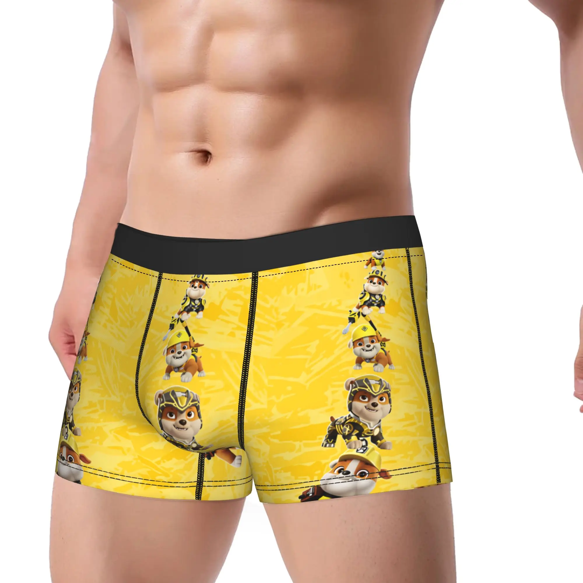 Paw Dogs Rubble Vertical Character Underwear  Breathable Panties Print Boxer Brief For Man 3D Pouch Oversize Boxershorts