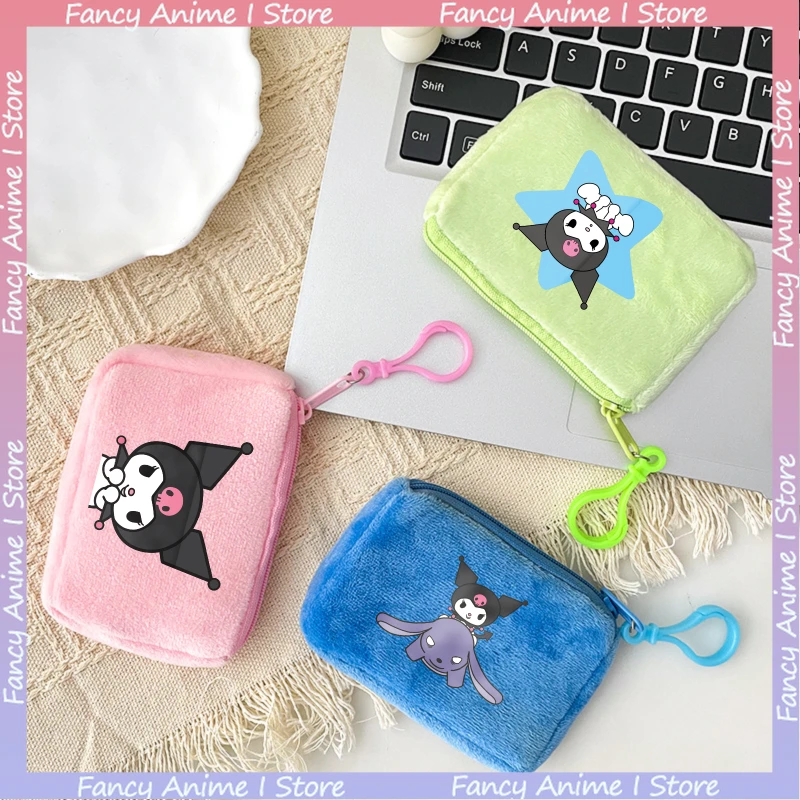 

Kawaii Kuromi кошелек для монет, милый мультяшный кошелек для хранения денег, портативный мини-кошелек для монет для мальчиков и девочек, кошелек на молнии, подарок на день рождения