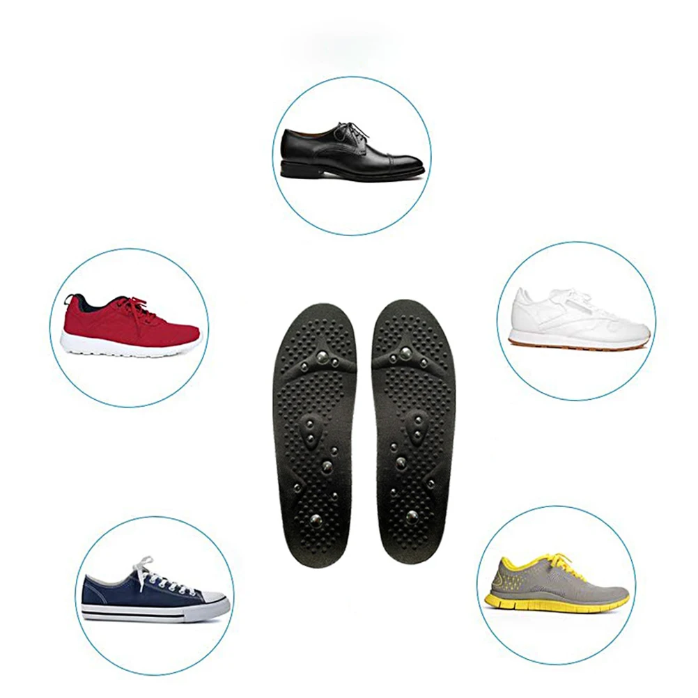 

Magnetic Insole Arch Support Massage Foot Care Pad Inserts Flat Foot Orthotics Sweat Deodorizing Eva Material For Men Women