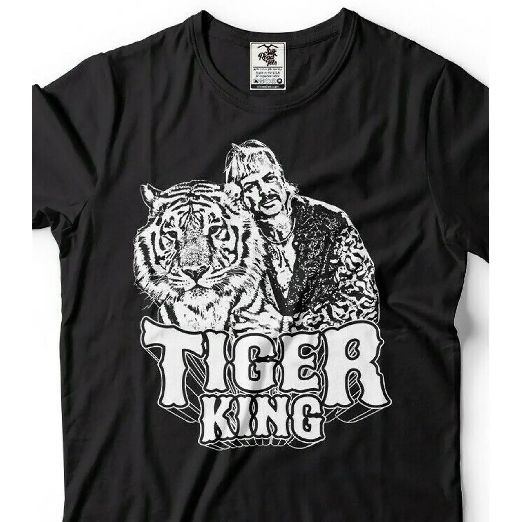 Tiger King Funny Free Joe Exotic Sketch Retro 80s T Shirt Wynnewood Exotic Park